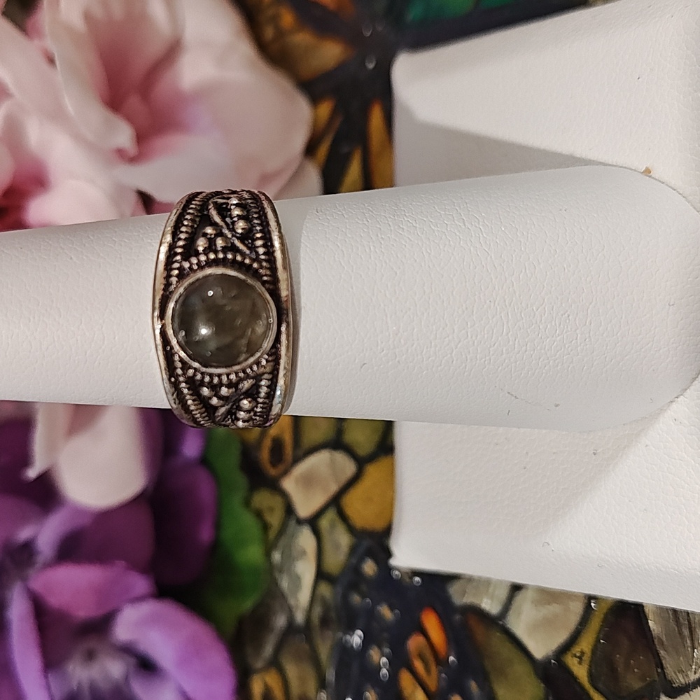 3/$20 Labradorite Gemstone Silver Plated Ring - Size 6